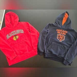 *preworn* Chicago Bears/Blackhawks Hoodies Size 10/12